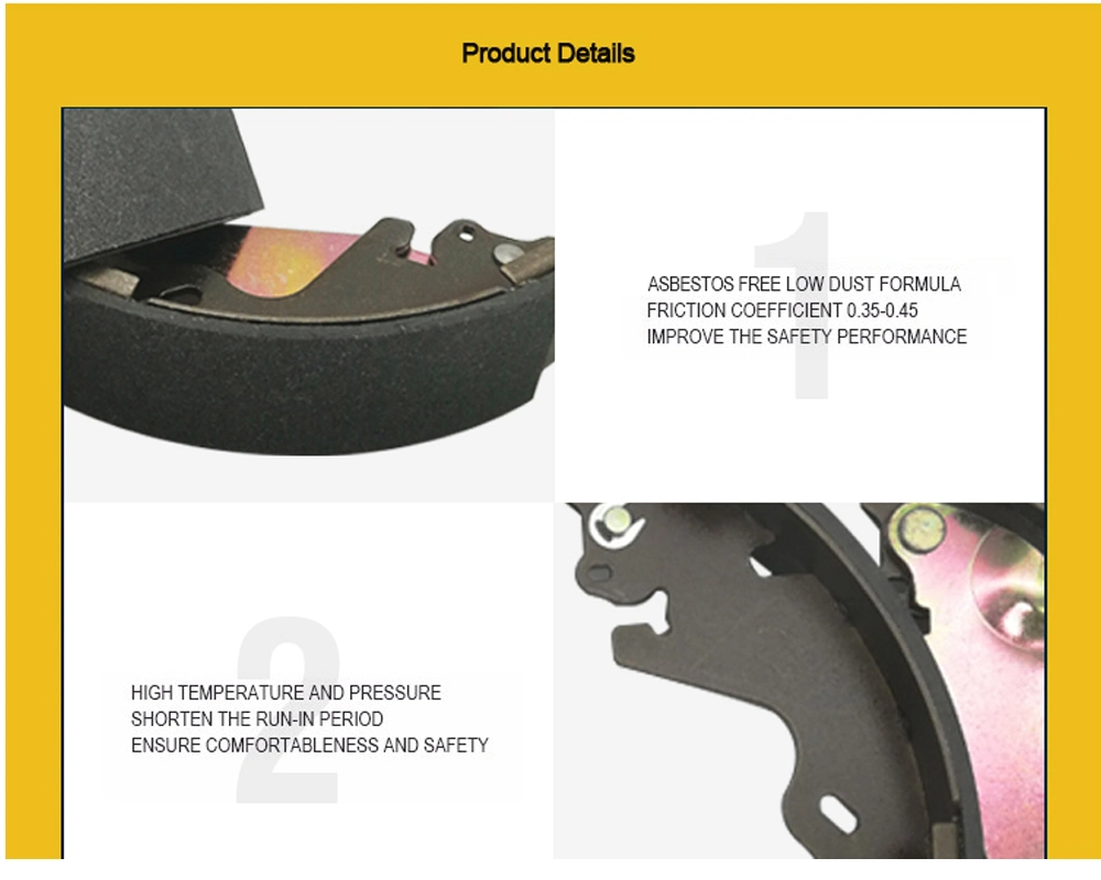 Pneumatic Brake Systems Semi-Metal Drum Front and Rear Brake Shoe/Brake Lining 04495-0d020 for Suzuki